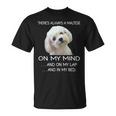 Maltese Puppy Is On My Mind 面白い犬のオーナーデザイン Tシャツ