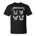 Meowtallica ブラック ホワイト 面白い パロディバンド 猫 子猫 恋人 Tシャツ