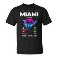 Miami Is Calling & I Must Go Illustration Graphic s Tシャツ