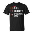 Nice Naughty Depends Who's Asking クリスマスリスト サンタ クリスマス Tシャツ