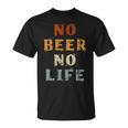 No Beer No Life Lover ファン ヴィンテージスタイル ラガー 生ビール Tシャツ