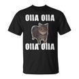 Oiia Oiia スピニング インターネット ミーム 猫 ユーモラス 面白い ブレイン Tシャツ