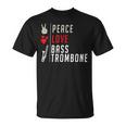 Peace Love Bass トロンボーン楽器 バス トロンボーン奏者 Tシャツ