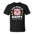 Pigs Make You Happymile かわいい 子豚 恋人 おもしろ豚 Tシャツ
