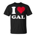 Red Heart I Love Gal Tシャツ