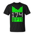 Regalo De Dj Dnb Jungle Party Raver De Drum & Bass 174 Bpm In Mangas Camiseta unisex