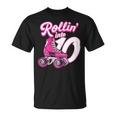 Rollin' Into 10 Patines De Patinaje Para Cumpleaños De Niña Camiseta unisex