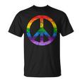 Simbolo Paz Hippie Bandera Lgbt Arcoiris Lesbian Gay Pride Camiseta unisex