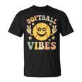 Softballibes 星目スマイル ポジティブソフトボール Tシャツ