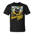 Sunflower Cat 黒猫 ひまわり 向日葵 アメコミ ネタアイテム Tシャツ