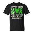 Support Squad Mental Health Awareness Groovy Green Ribbon T-Shirt