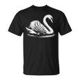 Swan Dad Mom Lover モノクロ 白鳥 Tシャツ