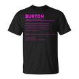 Team Burton 姓 誕生日や家族の集まりに Tシャツ