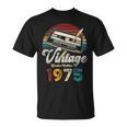 Vintage 1975 Cumpleaños 50 Años Cassette Lápiz Camiseta unisex