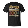 Vintage Cadeau Anniversaire 20 Ans Nés En Décembre 2004 T-Shirt