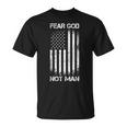 Vintage Usa Flag Fear God Not Man Tシャツ