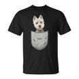 Westie ホワイトハイランドテリアポケット 犬の飼い主用 Tシャツ