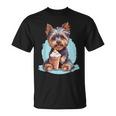 Yorkie Dog アニメ アイスクリームを食べる 夏 かわいい Tシャツ