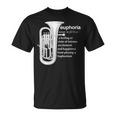 「Euphoria」吹奏楽のためのユーフォニアムユーモア 面白いユーフォニアム Tシャツ