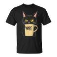 おかしな猫 コーヒーマグと黒猫 Nope Tシャツ
