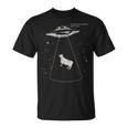 おもしろい エイリアン 牛 誘拐 ゲットミルク Ufo フライングソーサー Tシャツ