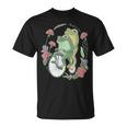 かわいい カエル 自転車 花 カワイイ 美的 気まぐれなロマンチック Tシャツ