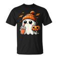かわいいおばけを飲むかぼちゃスパイス ゴーストハロウィンコスチューム Tシャツ