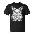 かわいいエステティックイースターボウタイバニーウサギメガネ付き Tシャツ