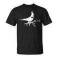かわいいオカメインコのシルエットハート 鳥好きの方に Tシャツ