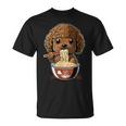 かわいいトイプードル 犬食べるラーメン Tシャツ