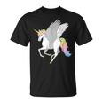 かわいいペガコーン フライングホース レインボー ユニコーン ペガサス Tシャツ