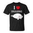 かわいい面白いシンプルなジュゴンの魚を引用します。 I Love Dugong Tシャツ