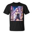 アニメの女の子、漫画、美学、かわいい、日本語、Waifu プリント Tシャツ