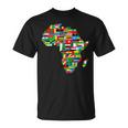 アフリカの地図-アフリカの国の旗の贈り物が付いているアフリカの地図 Tシャツ