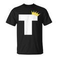 アルファベット大文字モノグラム イニシャル キング クイーン クラウン Tシャツ