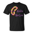 アロハヌイロアハワイアンとても愛し合うフラワーレイ Tシャツ