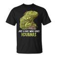 イグアナ・イグアナが大好きな男の子だけ。 Tシャツ
