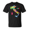 イタリア地図ブーツ 国旗 イタリア Tシャツ