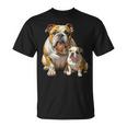 イングリッシュブルドッグの子犬とイングリッシュブルドッグ Tシャツ