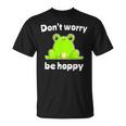 カエルのモチーフ面白いカエルのことわざは私にキスします Frog Motif Frogs Worry Hoppy Tシャツ