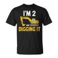 キッズ I'm 2 And Digging It 男の子向けのかわいいショベルデザイン Tシャツ