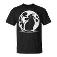 キュートで面白いチンチラが月に吠える Tシャツ