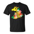キリン 花 Giraffes Flower Tシャツ