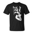 ギターを弾くロック猫 面白いギター猫 Tシャツ