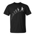 ギタープレイヤーの進化 面白いギタリストのミュージシャン Tシャツ