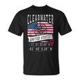 クリアウォーター アメリカ国旗 Gps座標 クリアウォーター Tシャツ