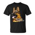 ジャーマンシェパード犬 愛国的なジャーマンシェパード警察犬 Tシャツ