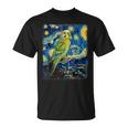 セキセイインコ オウム 鳥 星月夜 絵画 Tシャツ