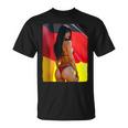 セクシーガールグラフィックtシャツ 「ビキニピンナップガール&ドイツ国旗」 Tシャツ