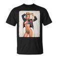 セクシーガールグラフィックtシャツ ブロンドボンシェルビキニピンナップガール Tシャツ